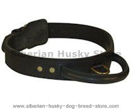 1 3/4 inch LEATHER DEPLOYMENT COLLAR for Siberian Husky