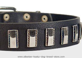 Ornament Dog Collar made of leather for Siberian Husky Ornament Dog Collar made of leather for Siberian Husky