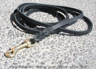 Soft Premium Leather Leash with Braided Ends 3/8 inch wide Husky