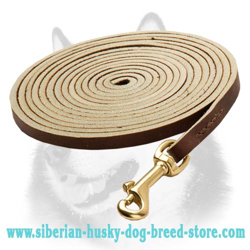 Siberian Husky leather dog leash extra long