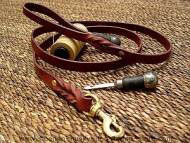 Handcrafted leather dog leash for walking and tracking Handcrafted leather dog leash for walking and tracking