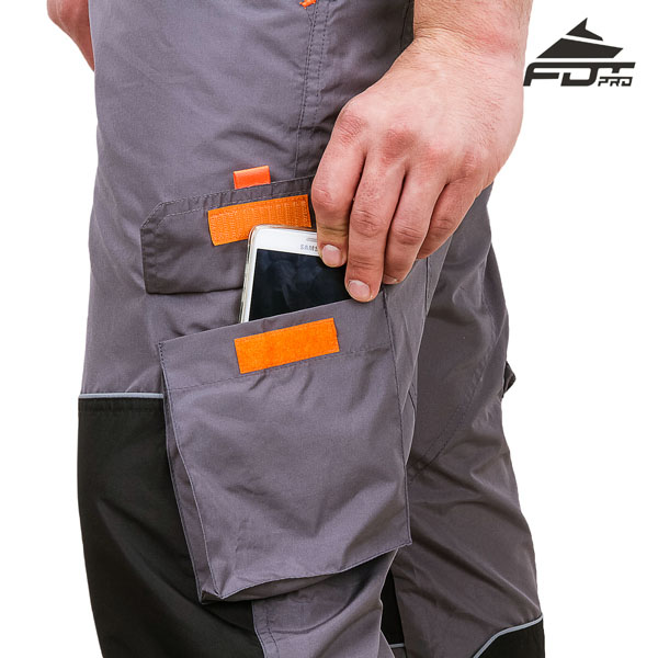 Strong Velcro Side Pocket on FDT Professional Design Dog Training Pants