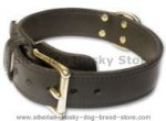 Heavy 2-Ply Leather Dog Collar for Siberian Husky