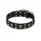 FDT Artisan 'Rock 'n' Roll Style' Fancy Leather Siberian Husky Collar with Skulls, Bones and Studs 1 1/2 inch (40 mm) wide