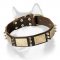 Vintage Siberian Husky Dog Collar with Spikes and Plates Adornment