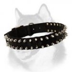 Nylon Spiked Dog Collar - 2 Rows of Spikes for Siberian Husky
