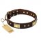 "Rich Fashion" FDT Artisan Decorated Leather Siberian Husky Collar with Plates and Studs