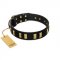 "Glorious Night" FDT Artisan Decorated Black Leather Siberian Husky Collar