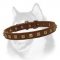 Siberian Husky Leather Collar with Square Studs Decoration