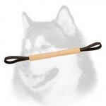 Hard leather pocket toy with two handles for Siberian Husky