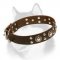 Leather Siberian Husky Collar with Conchos Ornament