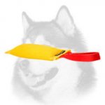 Siberian Husky Bite Tug of French Linen with Handle