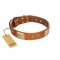 "Perfect Blend" FDT Artisan Tan Leather Siberian Husky Collar 1 1/2 inch (40 mm) wide