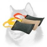 Drive and Retrieve Building Leather Siberian Husky Bite Tug w/h 1 Handle