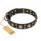 'Baroque Chic' FDT Artisan Studded Black Leather Siberian Husky Dog Collar