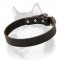 Narrow Smooth Leather Dog Collar for Siberian Husky