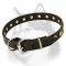 Leather Dog Collar With Circles Adornment for Siberian Husky
