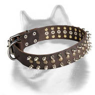 Spiked & Studded Leather Dog Collars for Siberian Husky
