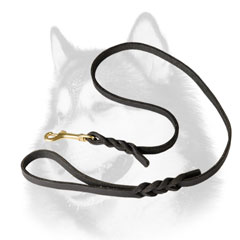Handcrafted Leather Dog Leash for Siberian Husky