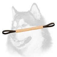 Hard leather pocket toy with two handles for Siberian Husky