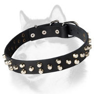 Small Pyramids Leather Dog Collar for Siberian Husky