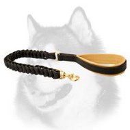 Siberian Husky Leather Dog Leash with Leather Links