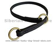 Silent Leather Training Choke Collar for Husky