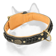 Designer leather Siberian Husky collar
