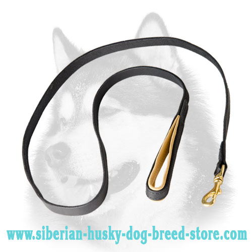 Handmade Strong Dog Leash for Siberian Husky with Nappa Padded Handle