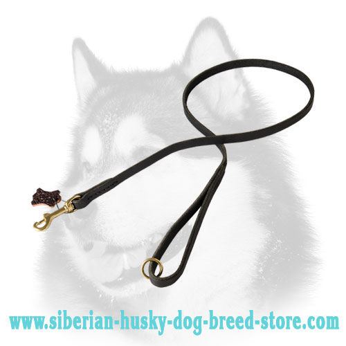 Handcrafted Leather Dog Leash for Siberian Husky