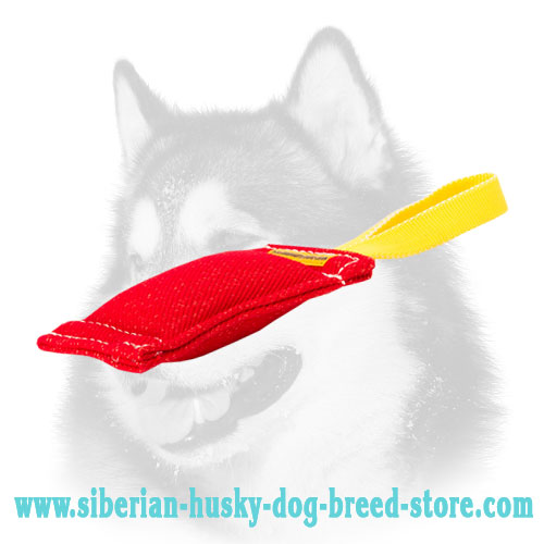 Ergonomic French Linen Bite Tug with Handle for Siberian Husky