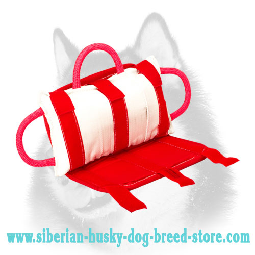 Siberian Husky Bite Pad with Durable Jute Cover