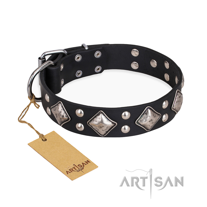 "Smart Geometry" FDT Artisan Studded Leather Siberian Husky Collar