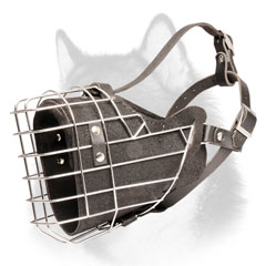 Siberian Husky metal cage dog muzzle padded