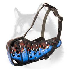 Siberian Husky muzzle with beautiful painting