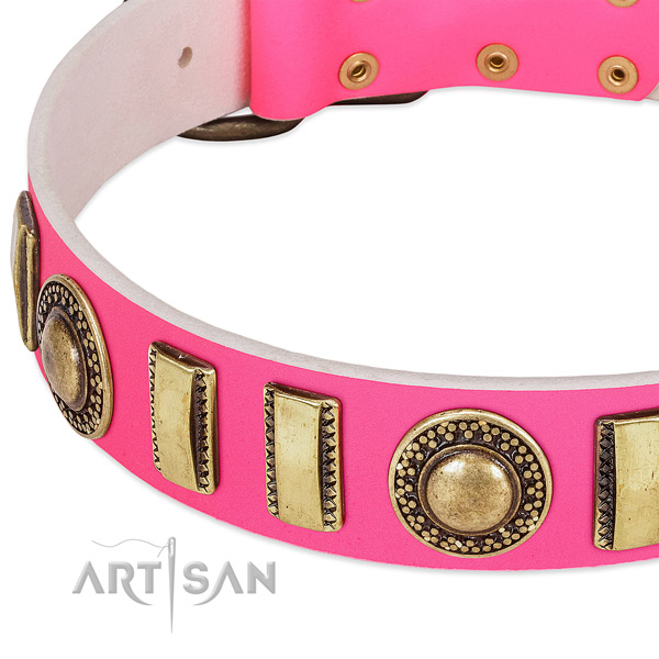 Soft to touch full grain leather dog collar for your attractive dog