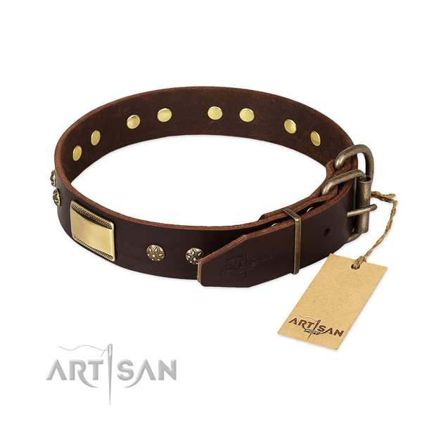 Top notch full grain leather collar for your doggie