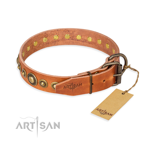 Best quality genuine leather dog collar created for walking