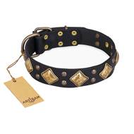 "Fancy-Schmancy" FDT Artisan Studded Leather Siberian Husky Collar