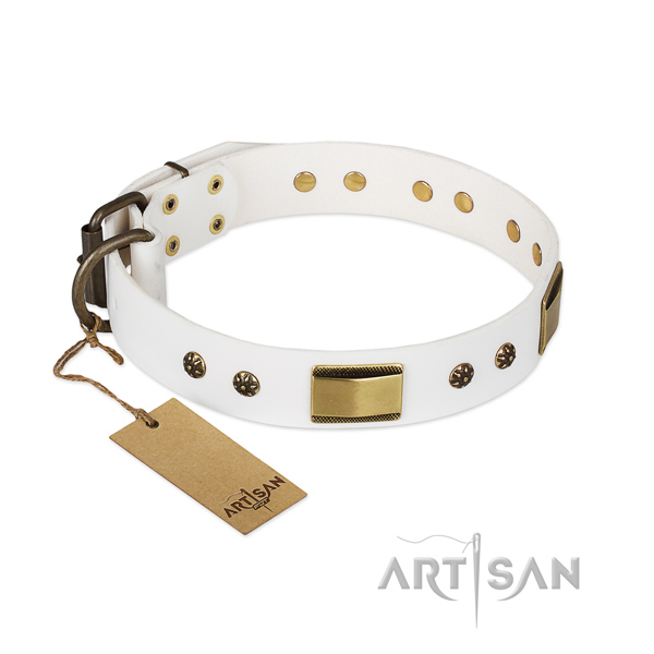 Inimitable full grain genuine leather collar for your doggie