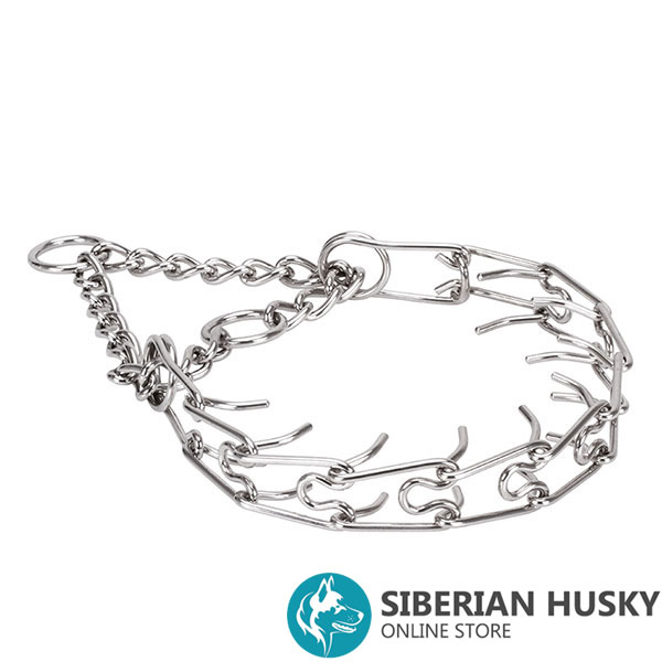 Corrosion proof stainless steel pinch collar for aggressive pets