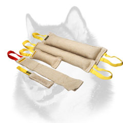 Jute dog bite training set of tugs