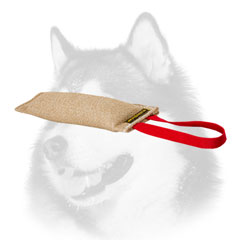 Siberian Husky bite tug jute with handle